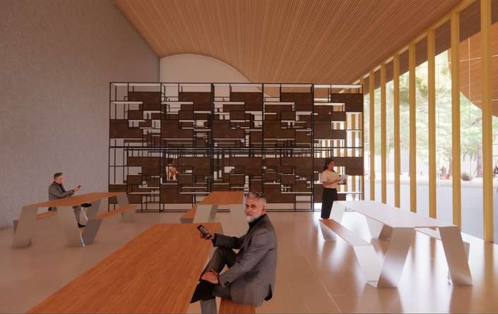Centro Budista · Visualización de la biblioteca.